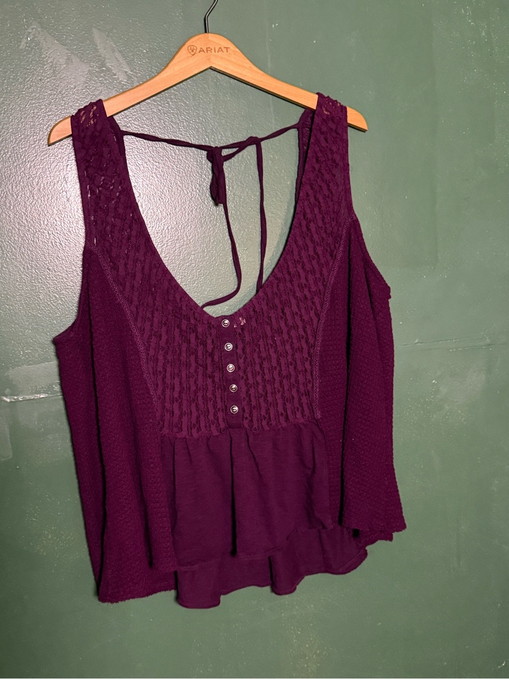 Sleeveless Plum Knit Button-Front Tank Top